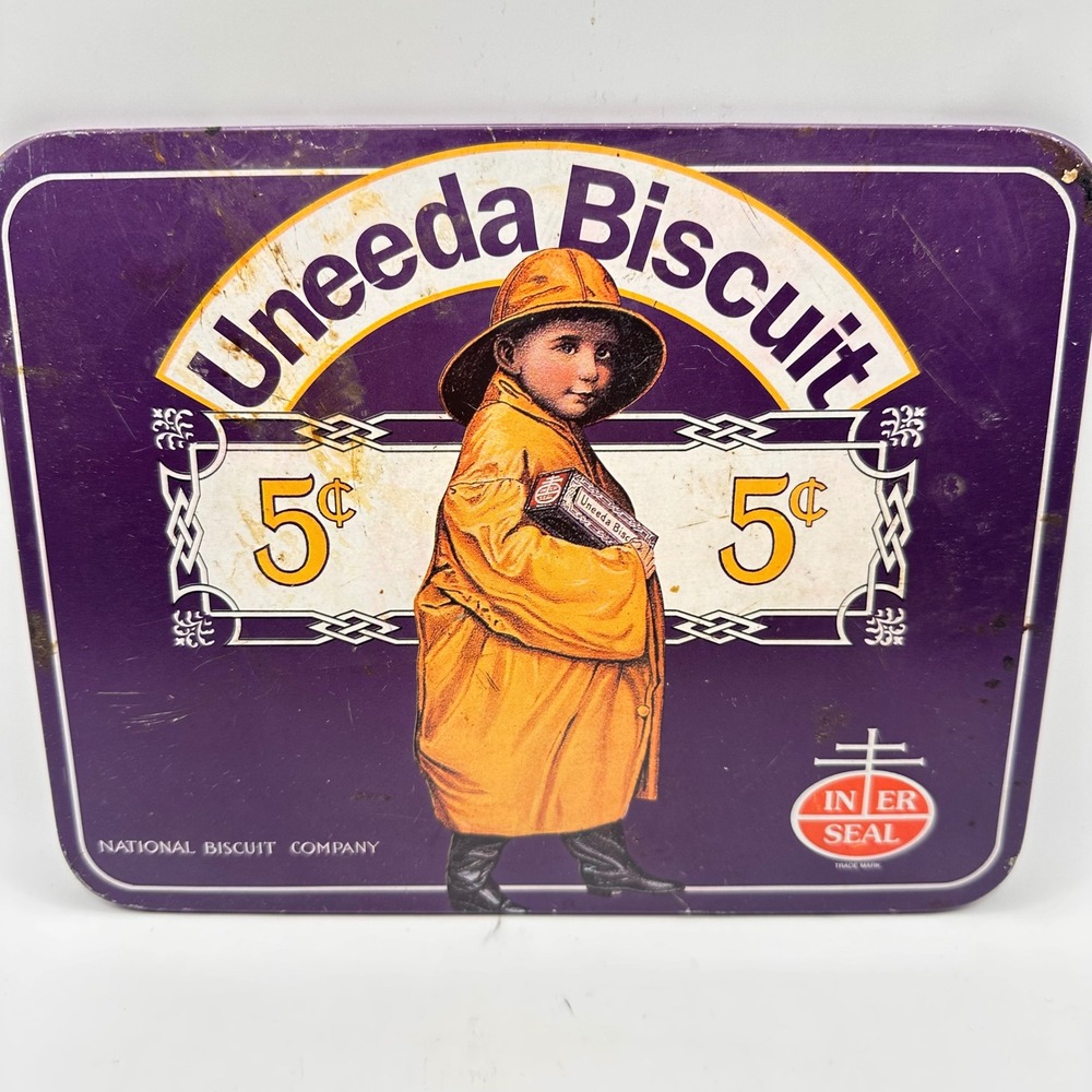 Vintage Bristolware Advertising Tin Signs Morton Salt Hershey Cocoa Uneeda 3pc - Picture 2 of 7